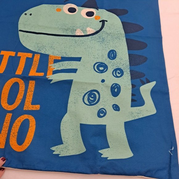 Dinosaur Pillow Cover Blue Little Cool Dino Room Decor XL - Picture 3 of 8